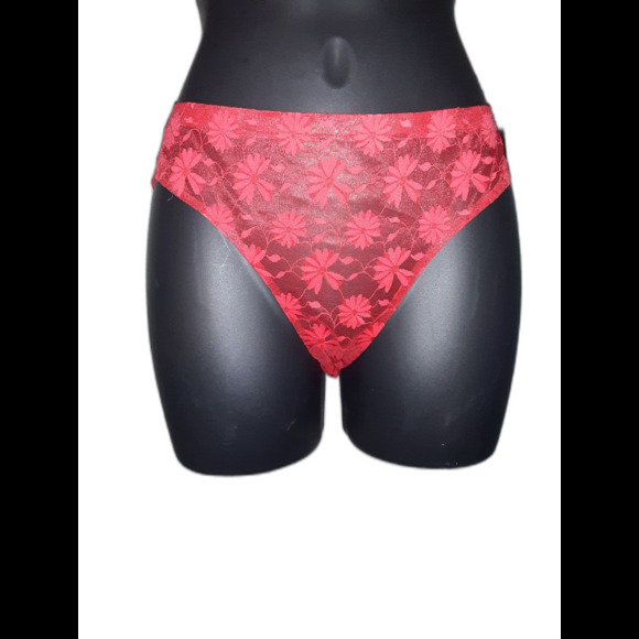 Youmita 36C Tomato Floral Lace Push-Up Bra & Large Floral Lace Panty NWT - Picture 4 of 9